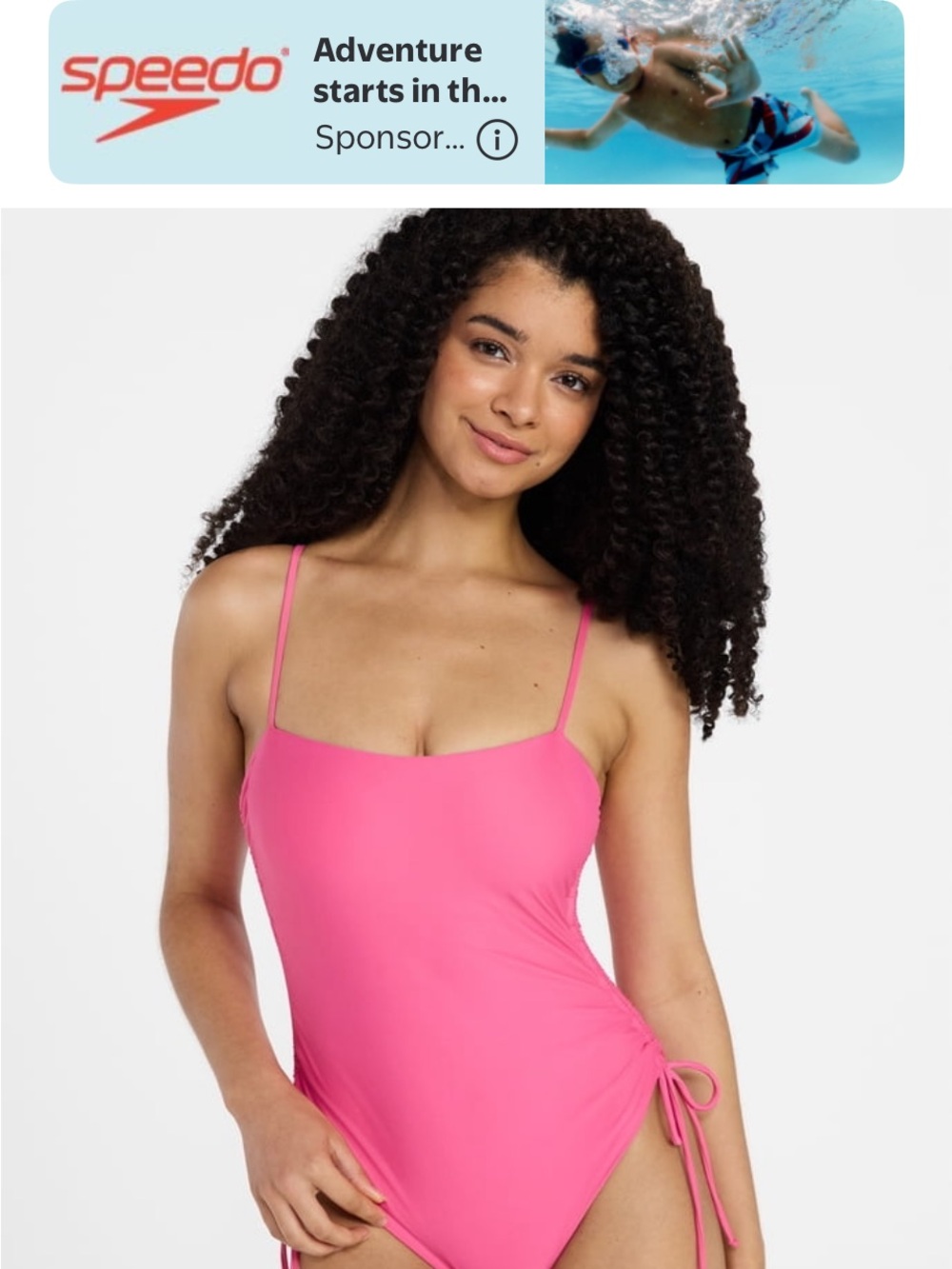 No Boundaries Bright Pink One-Piece Swimsuit with Side Tie